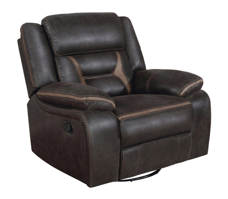 Side view of reclining Greer motion sofa