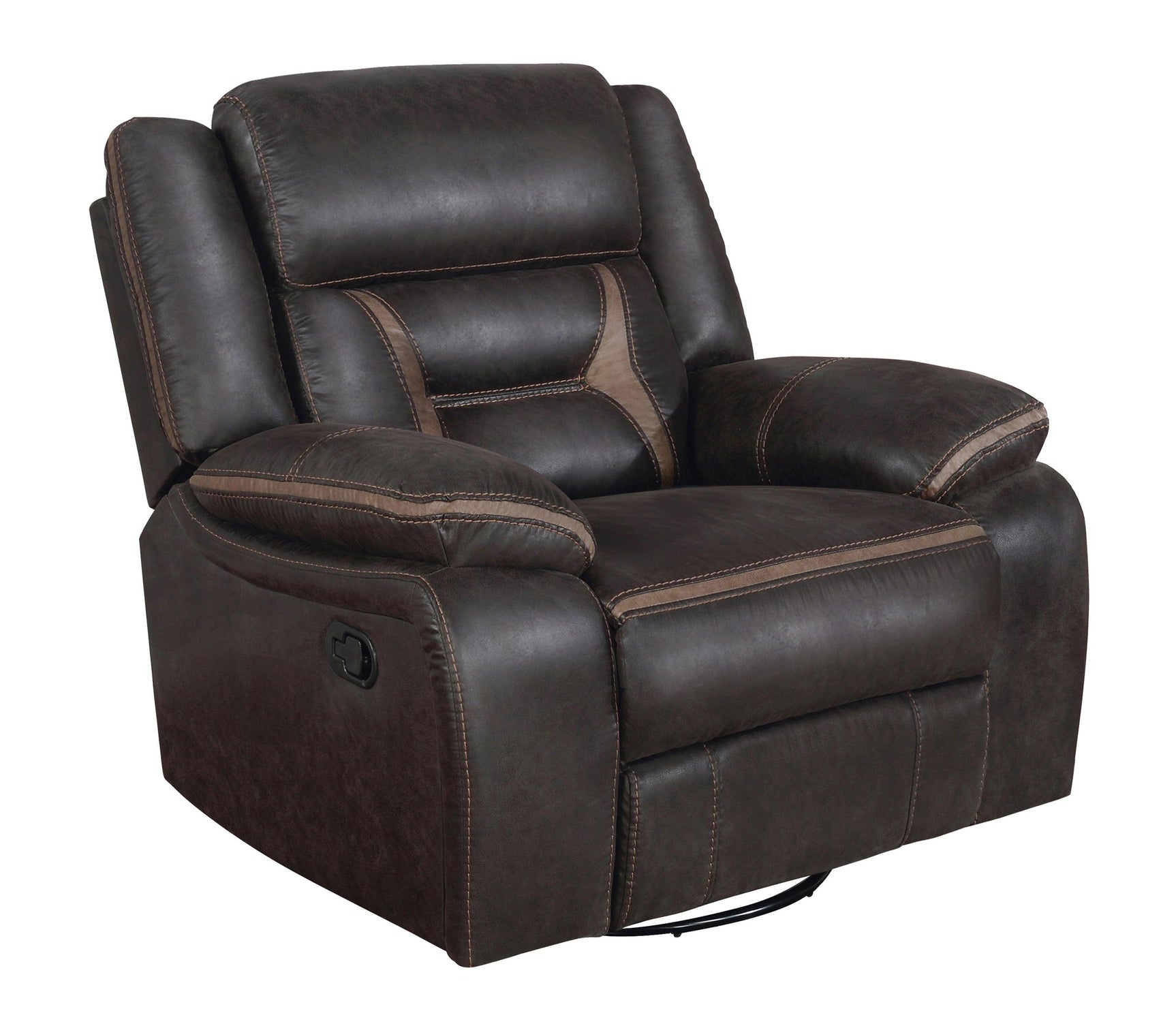 Built-in cupholders and drop-down table on Greer motion sofa
