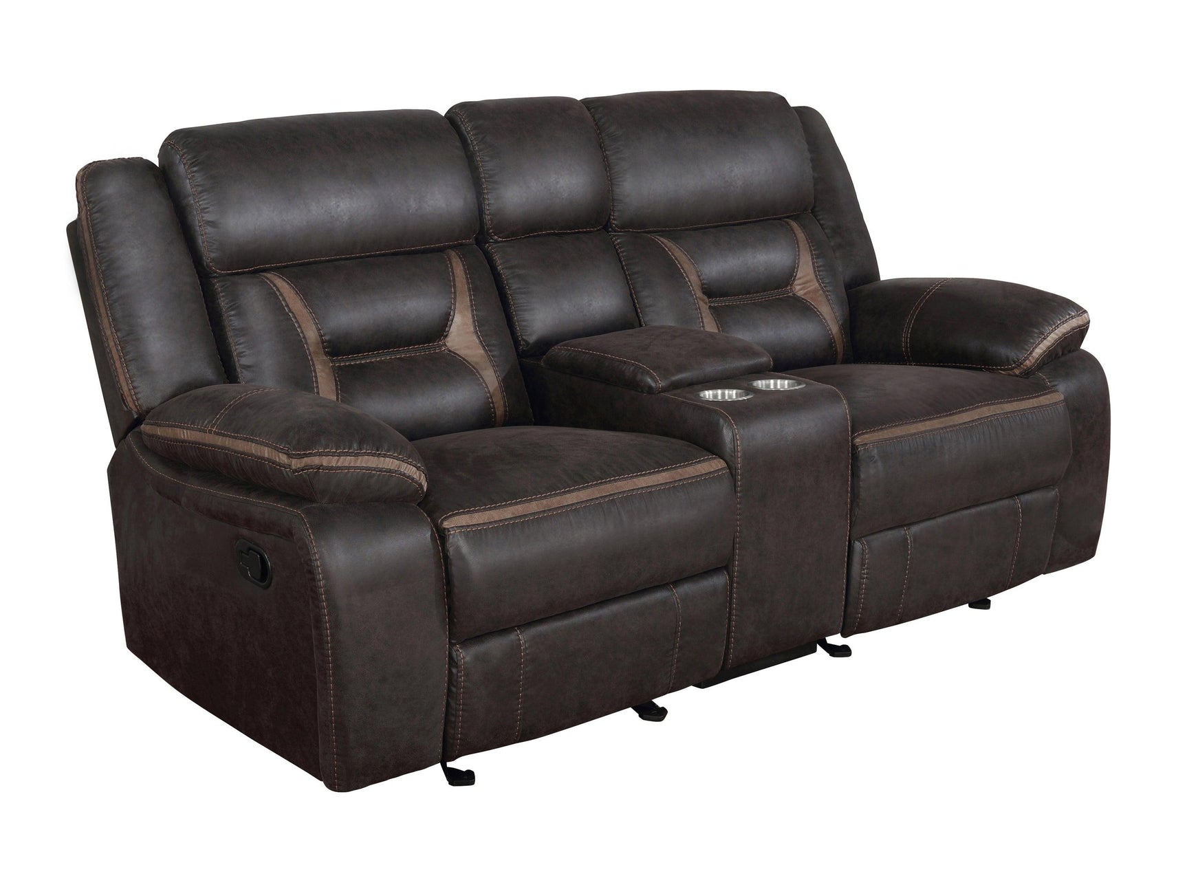 Greer Glider Loveseat tufted back and seat close-up