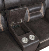 Greer Reclining Loveseat manual glider mechanism detail