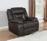 Greer Upholstered Tufted Back Glider Recliner 651356 - Ella Furniture