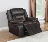 Greer Upholstered Tufted Back Glider Recliner 651356 - Ella Furniture