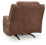reclining State of Status Check Caramel Faux Leather Recliner