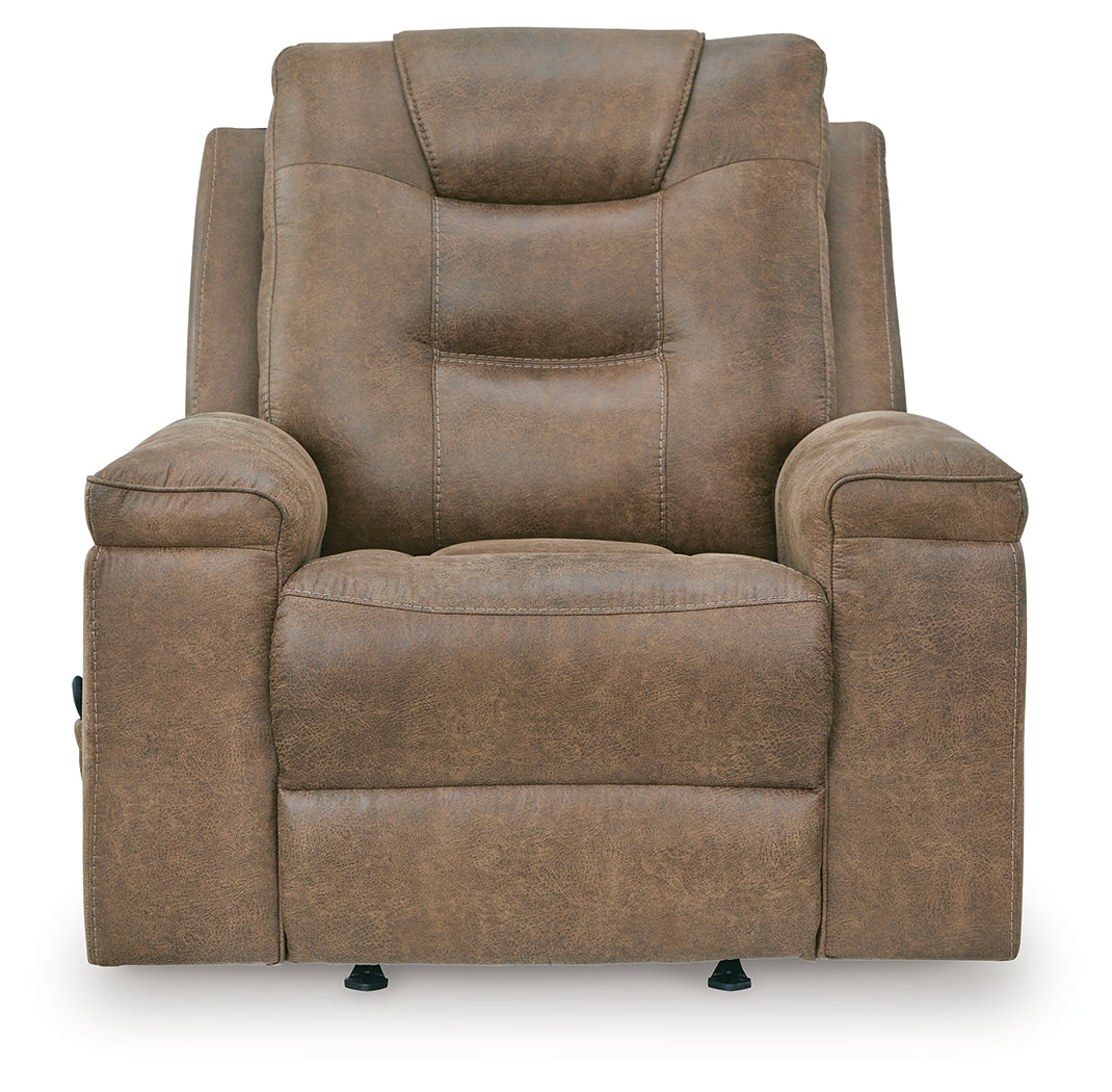 Stockworth Earth Faux Leather Recliner front view