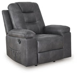 Stockworth Granite Faux Leather Recliner side view