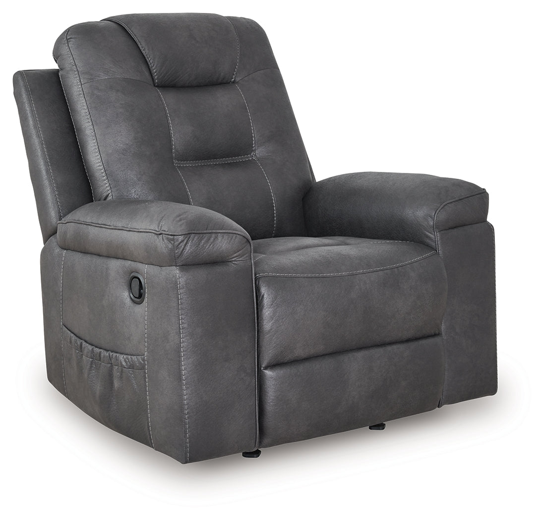 Stockworth Granite Faux Leather Recliner side view