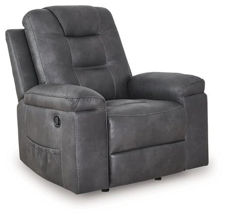 Stockworth Granite Faux Leather Recliner side view