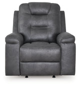 Stockworth Granite Faux Leather Recliner front angled view