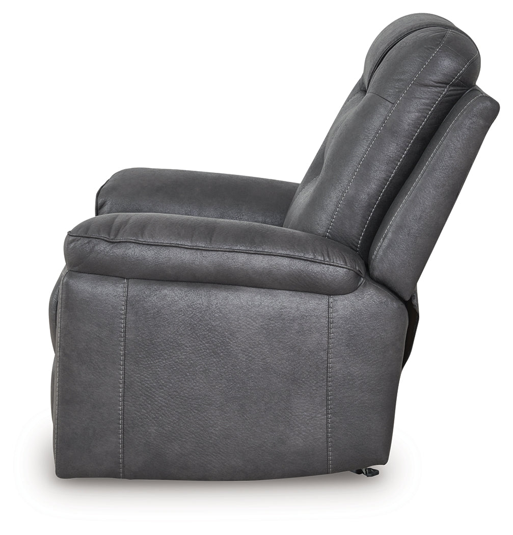 Stockworth Granite Faux Leather Recliner alternate side view