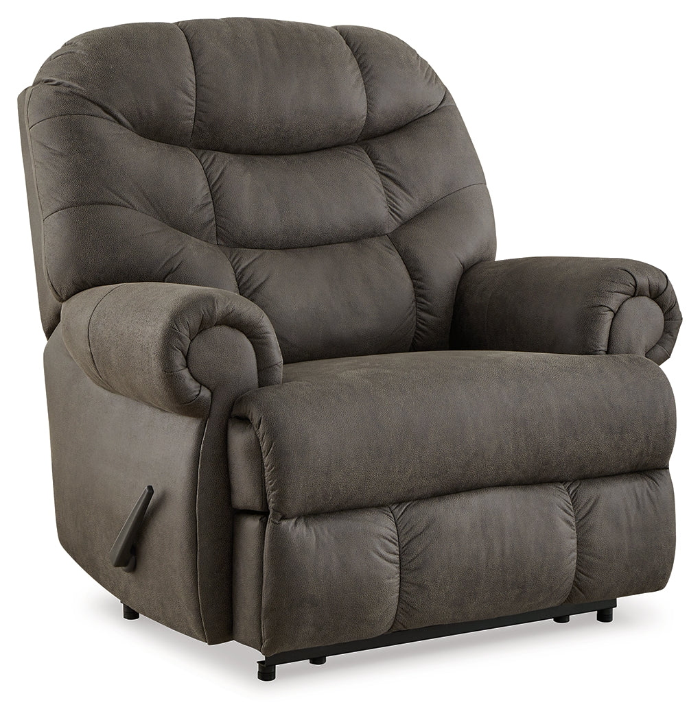 Camera Time Gunmetal Faux Leather Recliner side view