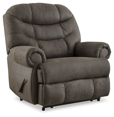 Camera Time Gunmetal Faux Leather Recliner side view