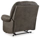 Camera Time Gunmetal Faux Leather Recliner back view