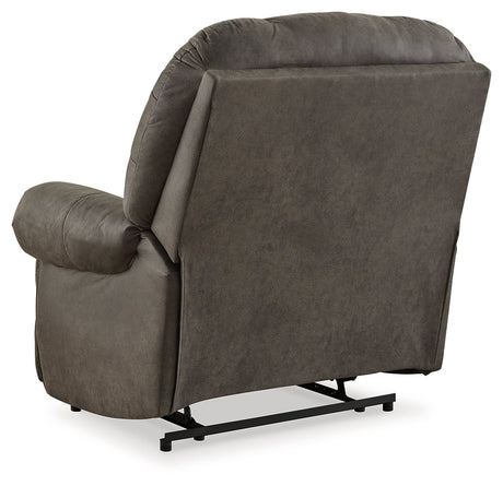 Camera Time Gunmetal Faux Leather Recliner back view