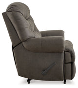 Camera Time Gunmetal Faux Leather Recliner alternate side view