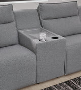 Console with plexiglass top detail on Modmax II sectional
