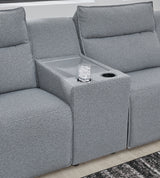 Console with removable plexiglass top and cup holders