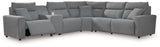 Left-arm facing power recliner with USB port detail