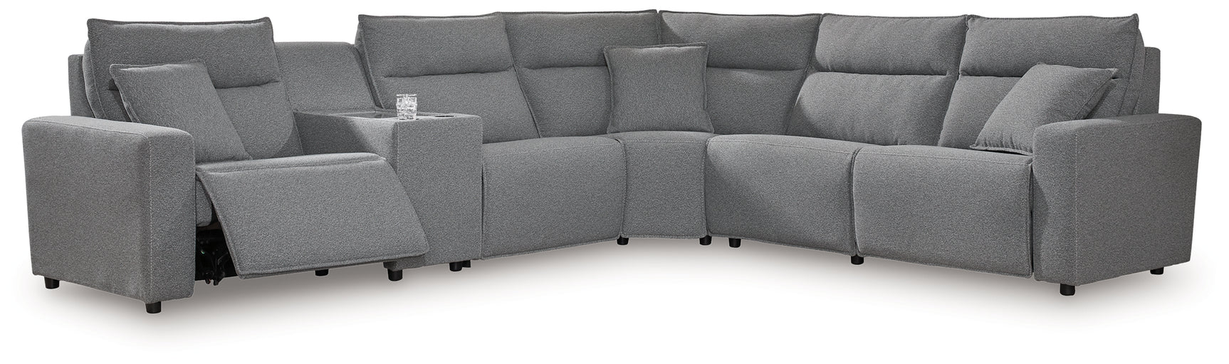 Left-arm facing power recliner with USB port detail