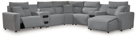 Modmax sectional top view showing modular pieces layout