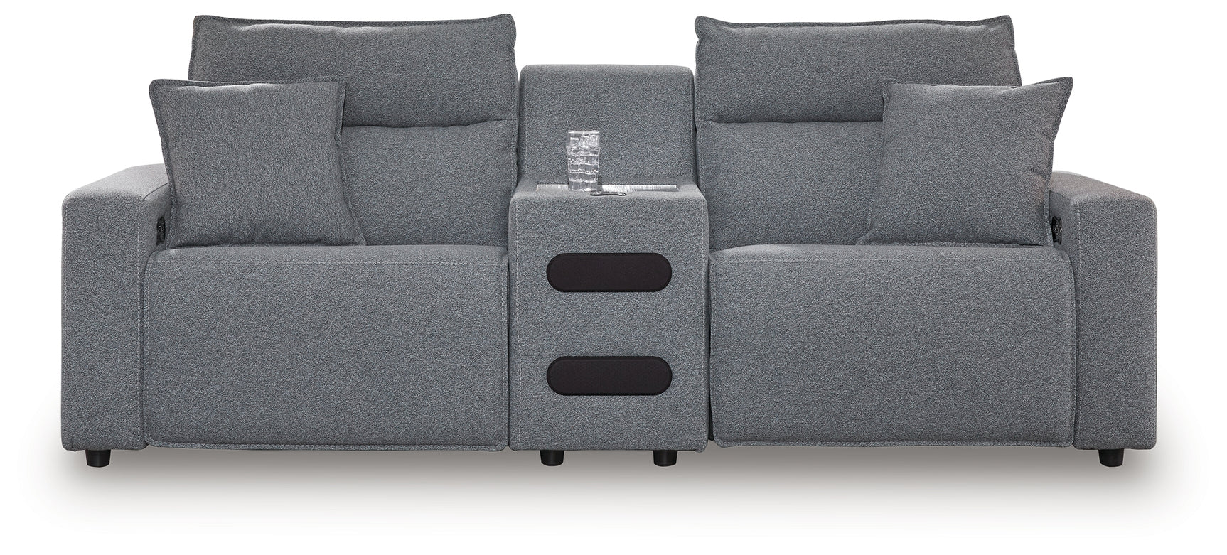 Close-up of sectional arm and upholstery detail
