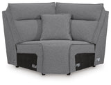 Modmax II 7-piece power reclining sectional in salt and pepper angled view