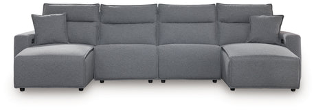 Left-arm facing power reclining chaise corner view