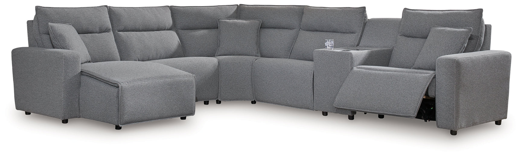 ModMax II sectional side angle showing power reclining chaise