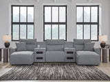 Left-arm facing power reclining chaise of ModMax II sectional