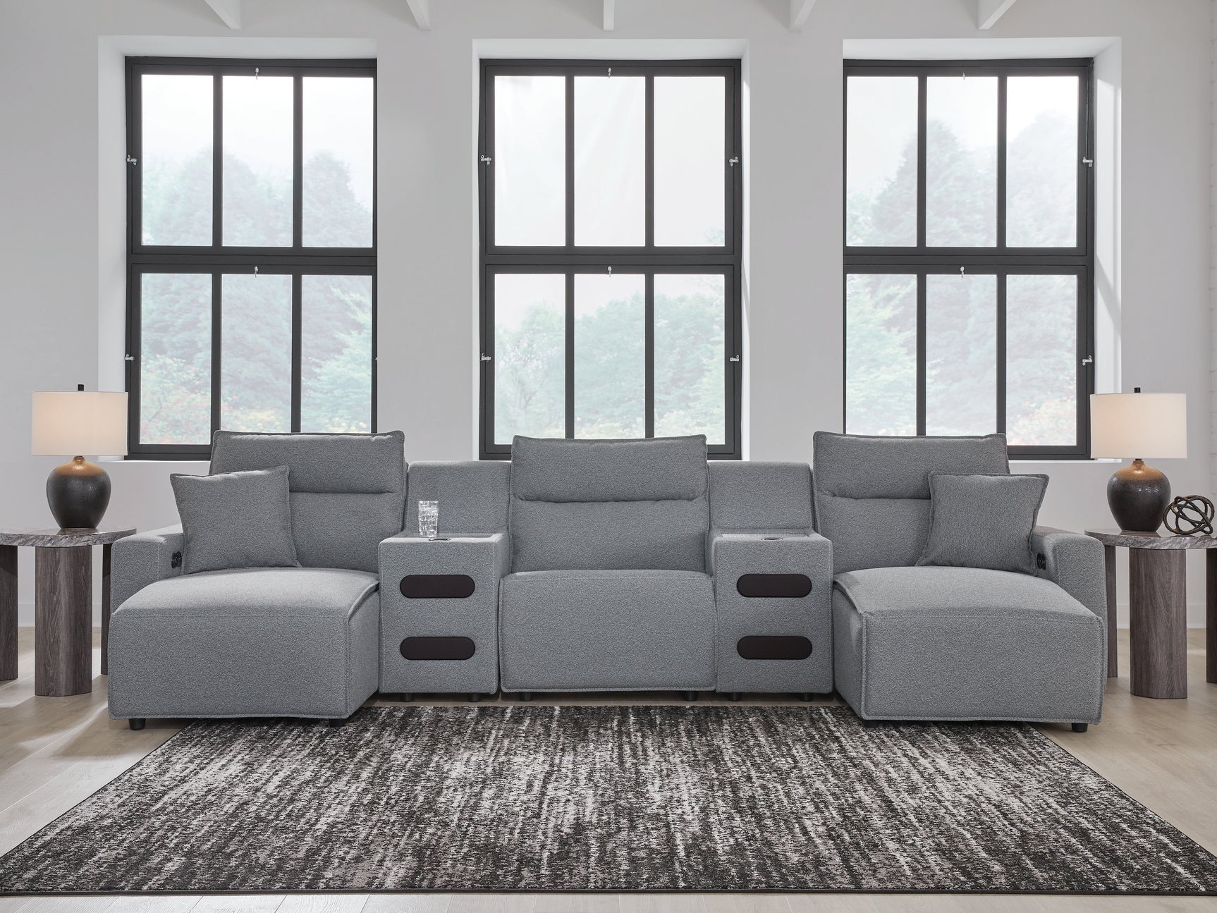 Left-arm facing power reclining chaise of ModMax II sectional