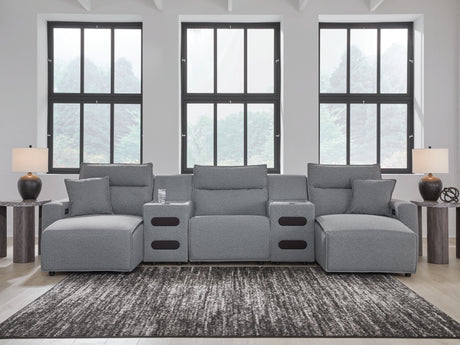 Left-arm facing power reclining chaise of ModMax II sectional