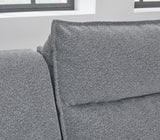 Detail of fabric and welt stitching on sectional