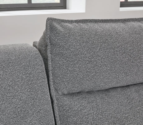 Detail of fabric and arm stitching on Modmax II sectional