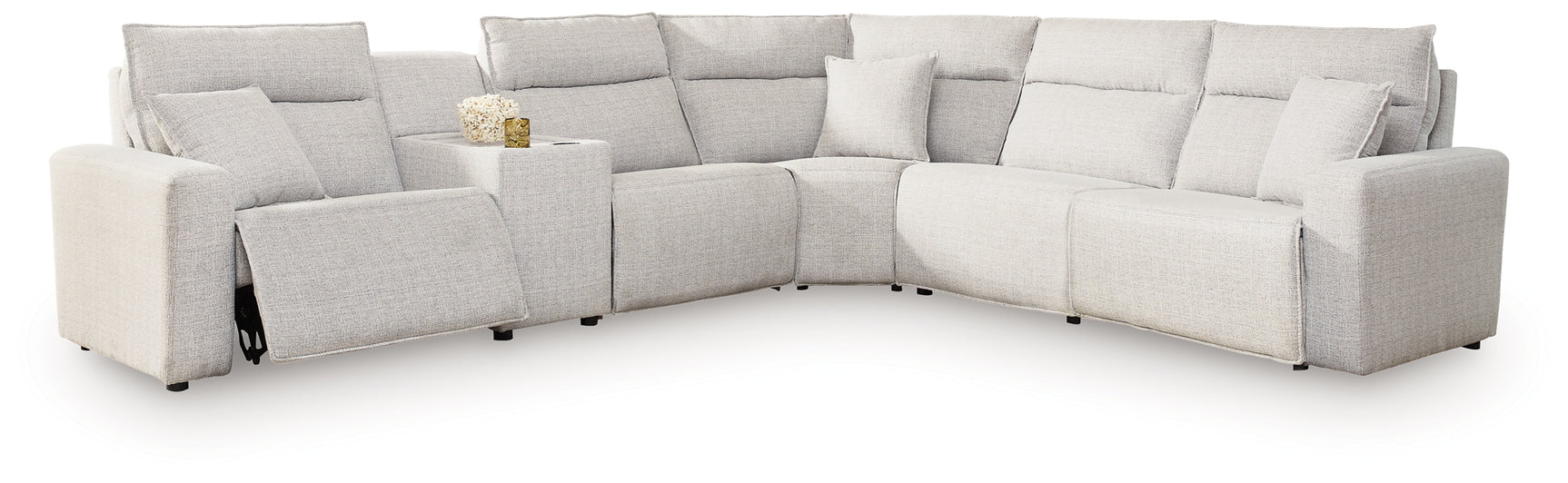 Modmax II sectional left arm facing recliner and console detail