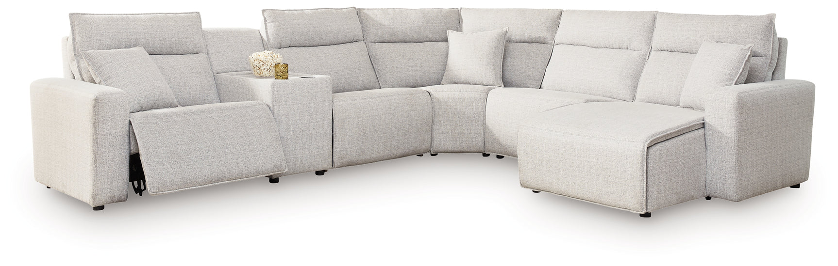 Sectional seating with chaise and power recliners