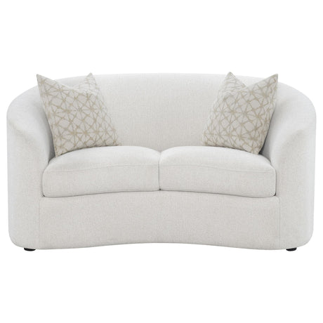 Rainn Boucle Upholstered Sloped Arm Loveseat Latte — product image 3