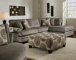 Front view of Selena Mercury Smoke 124 inch sectional sofa