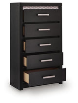 Brizmore Black Chest of Drawers — angled view