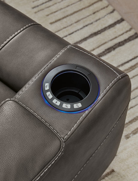 Armrest with storage and cup holder