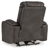 Rear view of Feazada Shadow Faux Leather Power Recliner