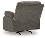 Scranto Brindle Microfiber Recliner chair back view reclining