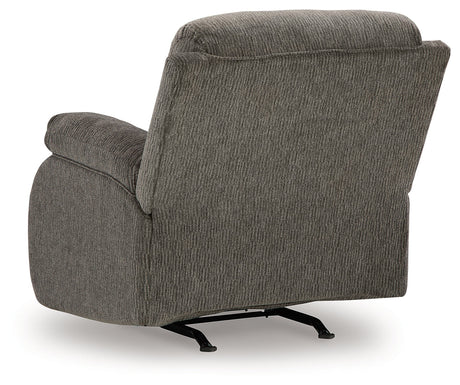 Scranto Brindle Microfiber Recliner chair back view reclining