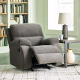 Scranto Brindle Microfiber Recliner chair side view reclined