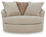 Steelwater Retreat Latte Chenille Oversized Swivel Accent Chair view 3