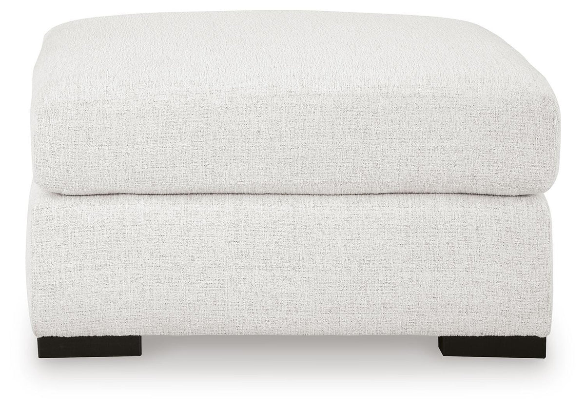 Misty-Lakes Chalk Performance Fabric,Next-Gen Nuvella™,Chenille Oversized Accent Ottoman view 3