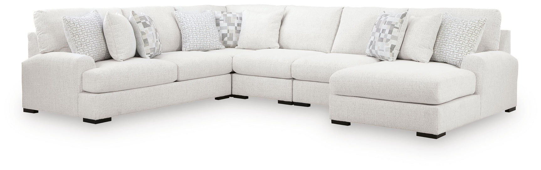 side view of Misty-Lakes Chalk 5-Piece Sectional with Chaise sectional sofa