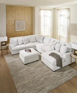 side view of Misty-Lakes Chalk 5-Piece Sectional with Chaise sectional sofa