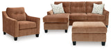 Amity Clay Bay matching chair side view