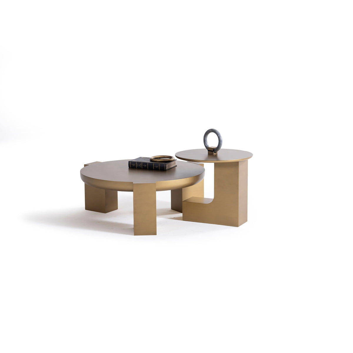 Jinna Gold Coffee with End Table