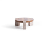 Jinna Walnut-Travertine Coffee with End Table