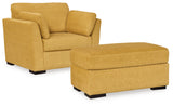 Side view of Keerwick Sunflower chair showing velvet upholstery